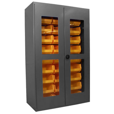 Access Control Clear-View Cabinet, Full Bins, 36×78″